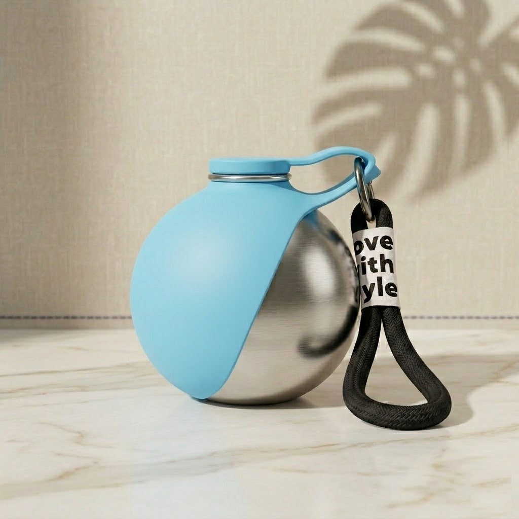 Gourde portable pour chien coloris Bleu - vue produit