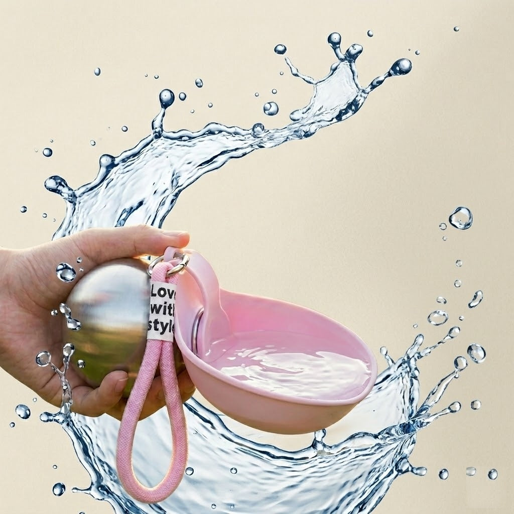 Gourde portable pour chien coloris Rose - fraîcheur