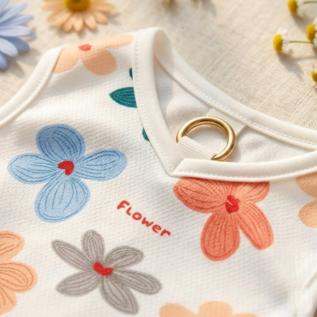 Tenue Fleurie d'Été pour chien modèle Cosmos - détail du motif
