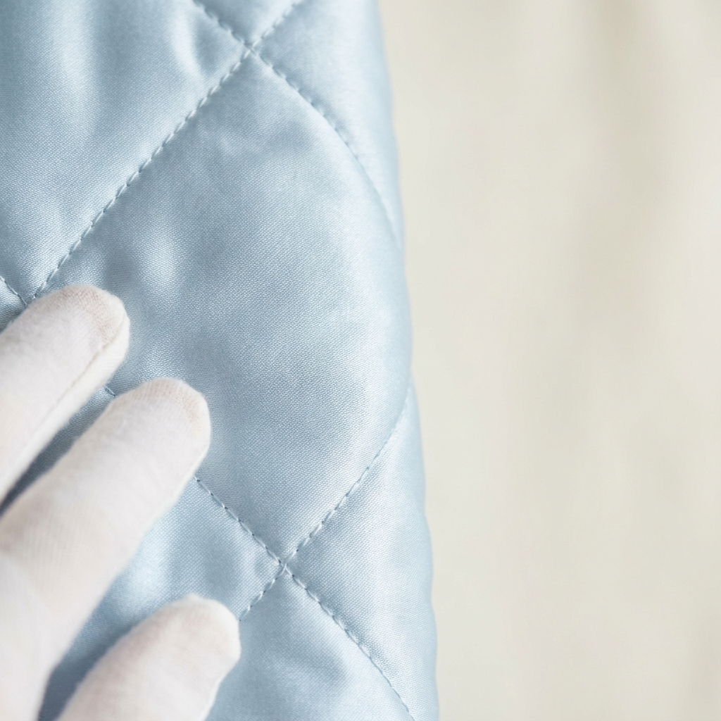 Gros plan tissu ice-silk soie glacee rafraichissant