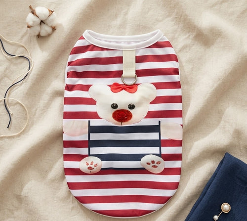 Maillot Matelot Rouge pour chien - vue à plat