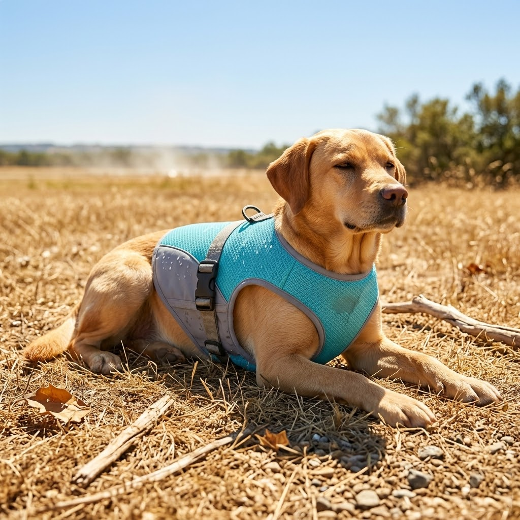 Veste rafraîchissante pour chien Bleu - chien rafraîchi en été