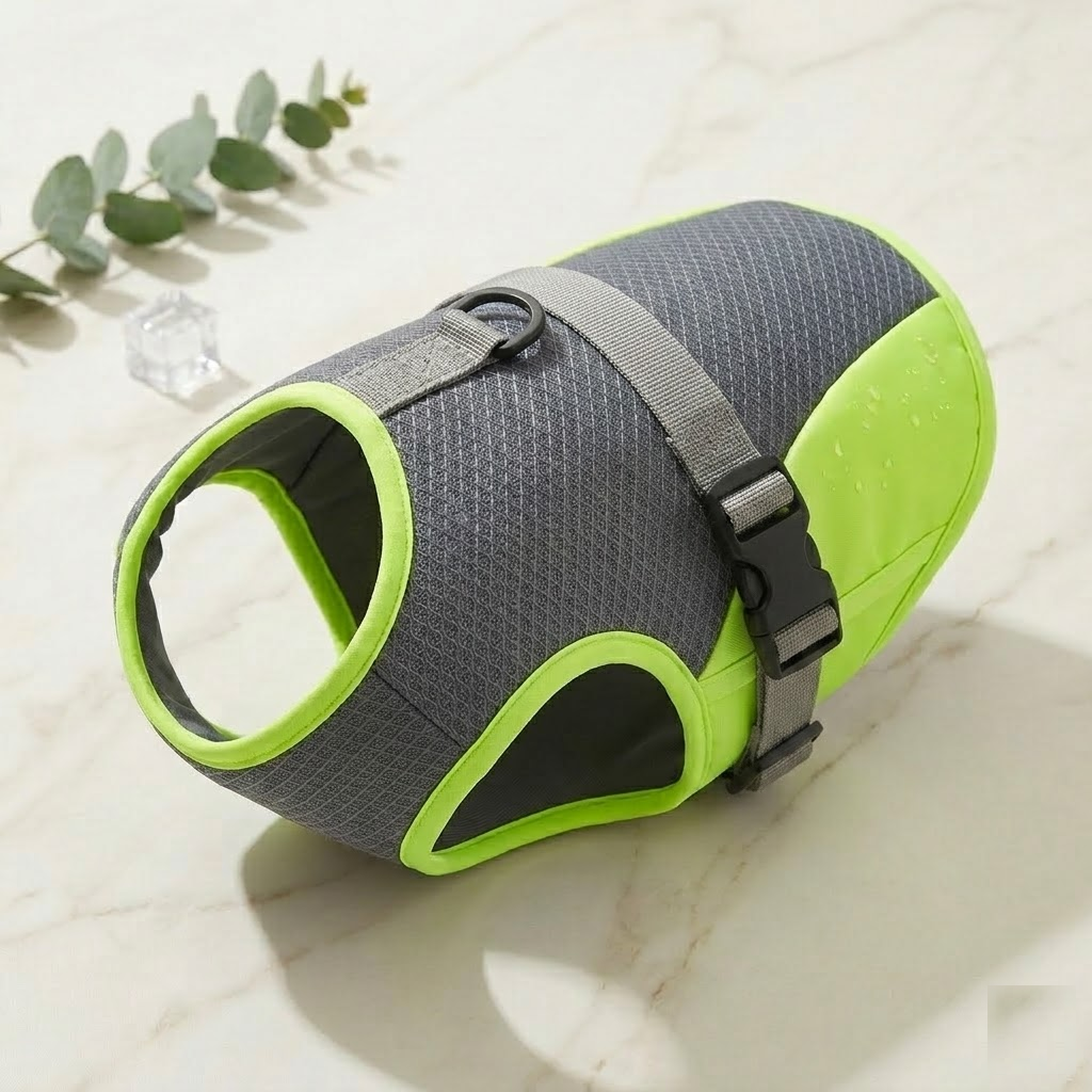 Veste rafraîchissante pour chien Gris - vue trois-quarts